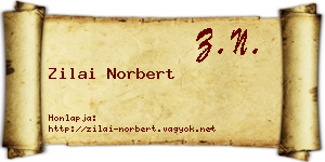 Zilai Norbert névjegykártya